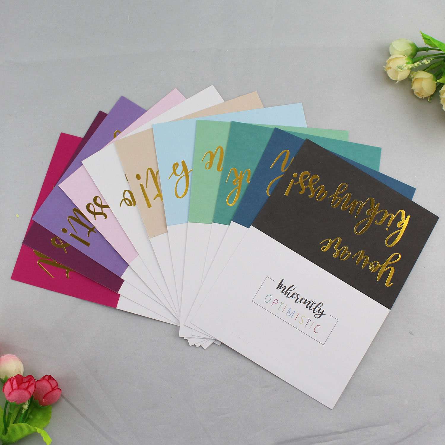 Foil Printing Invitation Card Simple Style Thank You Card Customized Content 